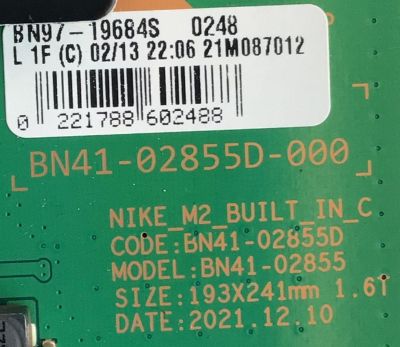 MAIN PARA SMART TV SAMSUNG QLED 4K RESOLUCION (3840 x 2160) CON HDR / NUMERO DE PARTE BN94-17601A / BN41-02855D / BN9417601A  / BN4102855D / BN97-19684S / 17601A / MODELO QN65QN90AAF CQ60 - Imagen 2